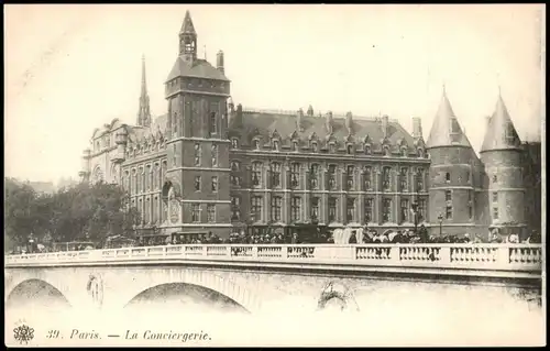 CPA Paris La Conciergerie; Brücken Ansicht 1900