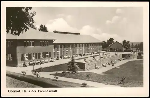 Ansichtskarte Oberhof (Thüringen) Partie am Haus der Freundschaft 1953