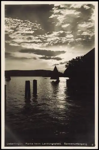 Ansichtskarte Überlingen Partie beim Landungsplatz. Sonnenuntergang 1931