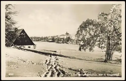 Voitsdorf-Graupen Fojtovice Krupka Mückentürmchen, Haus im Winter 1930