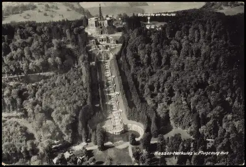 Ansichtskarte Kassel Cassel Gaststätte am Herkules - Luftbild 1942