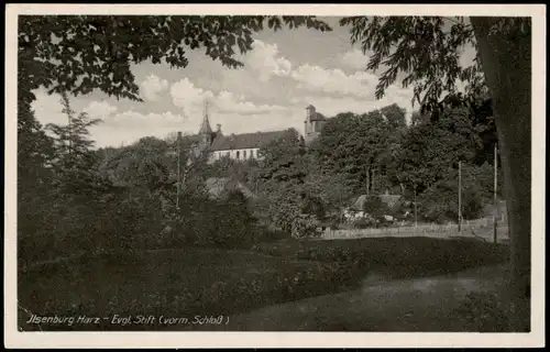 Ilsenburg (Harz) Panorama Blick auf Evgl. Stift (vorm. Schloß) 1952