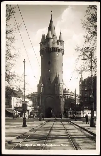 Innenstadt-Frankfurt am Main Eschenheimer Turm, Straßenbahn, Haltestelle 1935