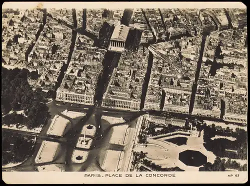 CPA Paris Luftbild Place de la Concorde Aero Photo-Card 1932