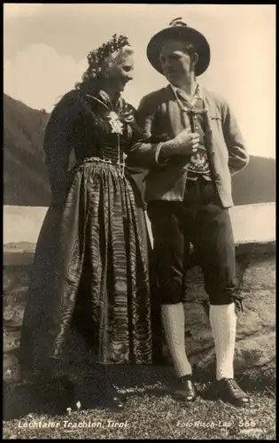 Ansichtskarte .Tirol Lechtaler Trachten, Tirol - Mann & Frau 1940