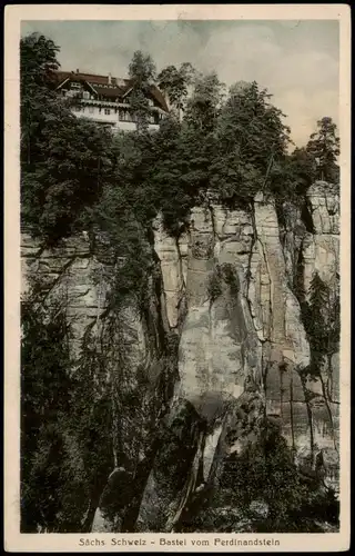 Ansichtskarte Rathen Sächs. Schweiz - Bastei vom Ferdinandstein 1922