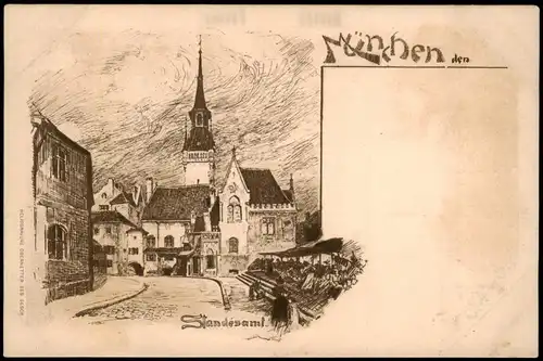 Ansichtskarte München Straßenpartie, Standesamt 1926