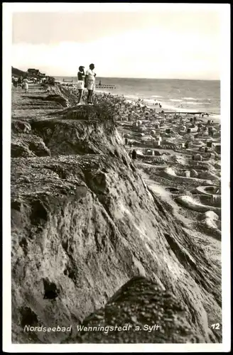 Ansichtskarte Wenningstedt-Braderup (Sylt) Strand Küsten Partie 1960