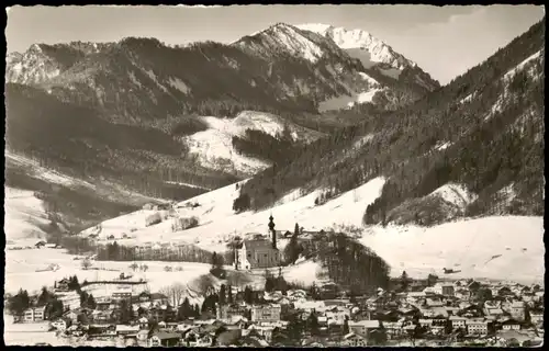 Ansichtskarte Ruhpolding Panorama-Ansicht mit Bayer. Alpen Hochfelln 1955