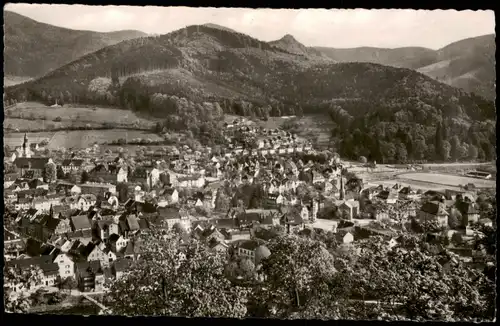 Waldkirch (Schwarzwald Breisgau) Panorama-Ansicht mit Blick zum Stadion 1960