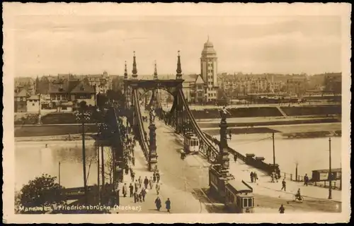 Ansichtskarte Mannheim Friedrichsbrücke Brücke 1927