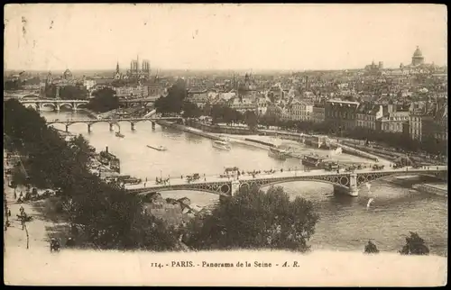 CPA Paris Panorama-Ansicht; Partie an der Seine 1910