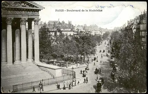 CPA Paris Boulevard de la Madeleine 1910