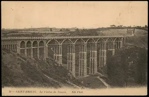 Saint-Brieuc Sant-Brieg Le Viaduc de Toupin, Viadukt Brücke 1914