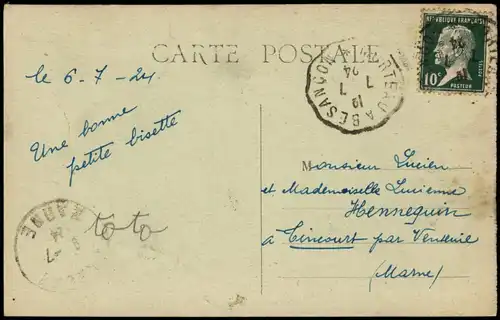 CPA .Frankreich Bassin du DOUBS 1924