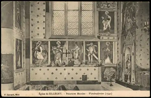 CPA Sillegny Église Peintures Murales - Wandmalereien Kirche 1910