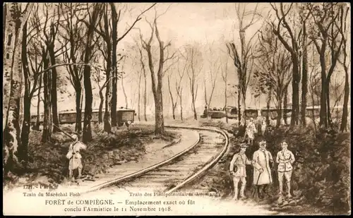 Compiègne Train des Plénipotentiaires Allemands FORÊT de COMPIÈGNE 1929