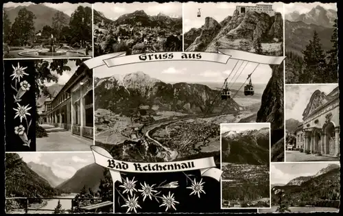 Bad Reichenhall Gruss-Aus-Mehrbildkarte mit div. Foto-Ansichten 1959