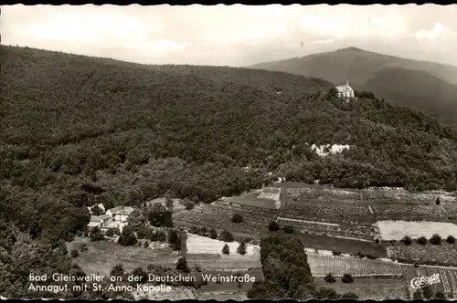 Gleisweiler-Edenkoben Panorama-Blick auf Annagut mit St. Anna-Kapelle 1967