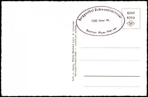 Ansichtskarte .Bayern Am Gschwandtnerbauer Blick.a. d. Zugspitze 1960
