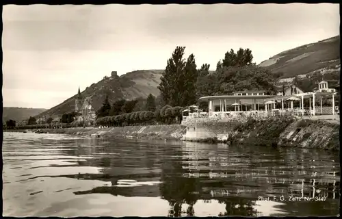 Ansichtskarte Lorch (Rheingau) Hotel Weibler und Rheinpavillon 1960