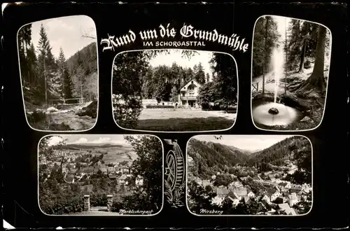 Marktschorgast Rund um die Pension Grundmühle im Schorgasttal (Mehrbild-AK) 1960