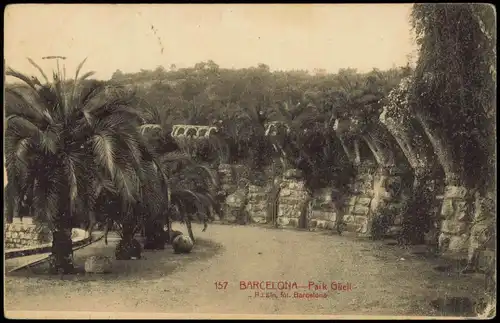 Postales Barcelona Park Güell. 1923