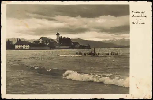 Ansichtskarte Wasserburg am Bodensee Stadt, Wellengang 1941