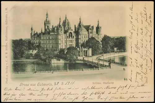 Ansichtskarte Schwerin Schweriner Schloss 1901