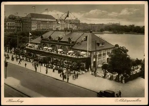 Ansichtskarte Hamburg Alsterpavillon 1937