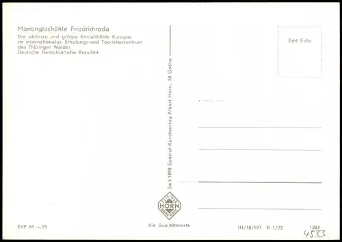 Friedrichroda Marienglashöhle Mehrbildkarte aus der DDR-Zeit 1972