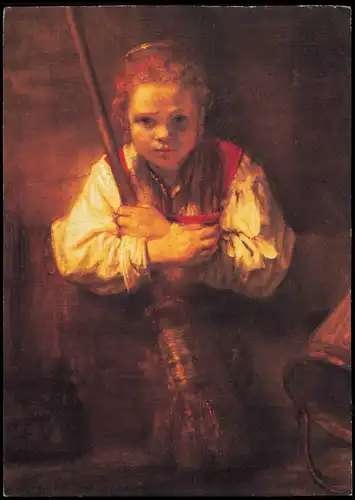 Rembrandt Harmensz van Rijn: Mädchen, einen Besen haltend 1980