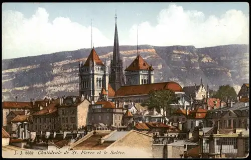 Ansichtskarte .Schweiz Chatedrale de St. Pierre et le Salève 1910