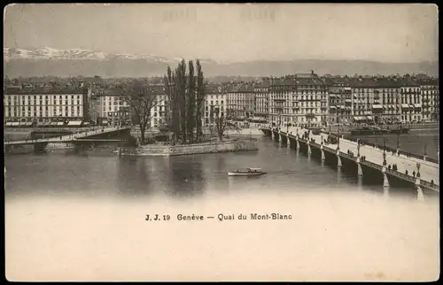 Ansichtskarte Genf Genève Panorama Genève Quai du Mont-Blanc 1910