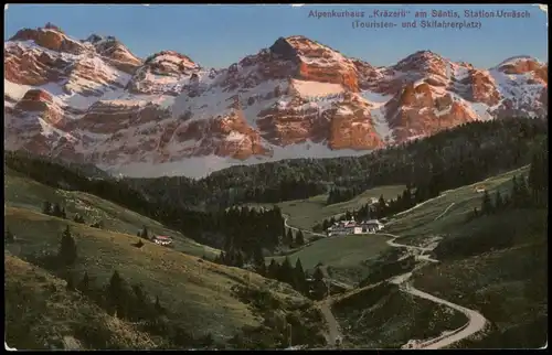 .Schweiz Alpenkurhaus Kräzerli am Säntis Station Urnäsch   Skifahrerplatz) 1910