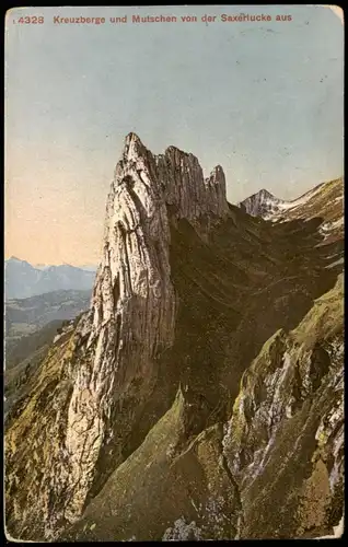 Ansichtskarte .Schweiz Kreuzberge und Mutschen v.d. Saxerlucke aus 1912