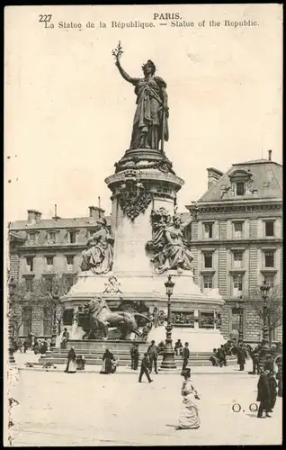 CPA Paris Statue de la République, Statue of the Republic 1910