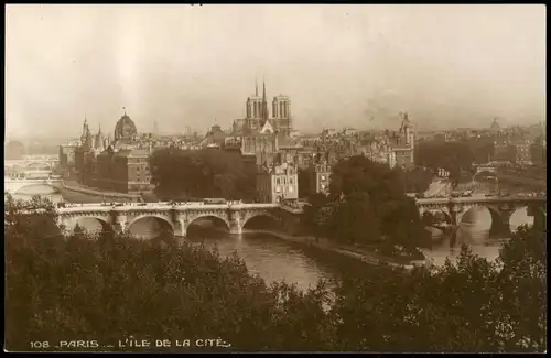 CPA Paris ILE DE LA CITES, Panorama-Ansicht 1930