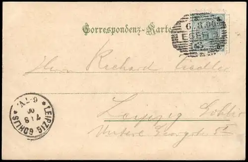 Postcard Eger Cheb Marktplatz, belebt 1900  gel. von Eger nach Leipzig Gohlis