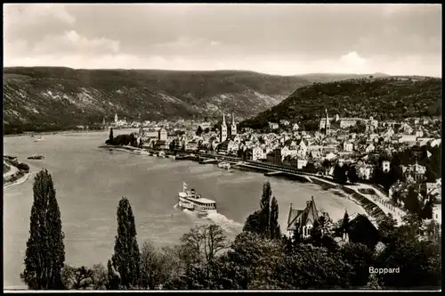 Ansichtskarte Boppard Panorama-Ansicht Blick über den Rhein 1960