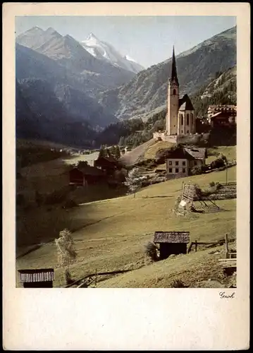 Ansichtskarte Heiligenblut am Großglockner Totale, Original Farbaufnahme 1928
