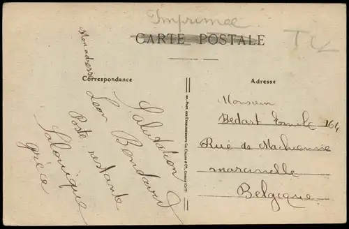 Postcard Thessaloniki Θεσσαλονίκη Feuerkatstrophe August 1917