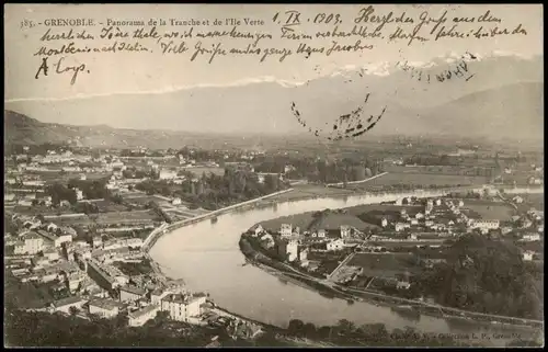 CPA Grenoble Panorama de la Tranche et de l'Ile Verte 1903