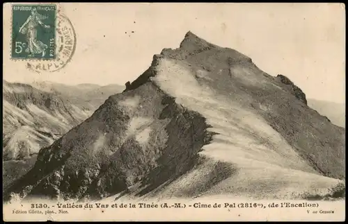 .Frankreich Vallées du Var et de la Tinée (A.-M.) Cime de Pal (2816m) 1918