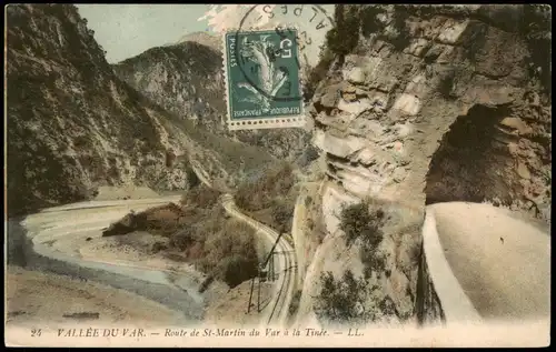 .Frankreich VALLÉE DU VAR Route de St-Martin du Var å la Tinée 1913