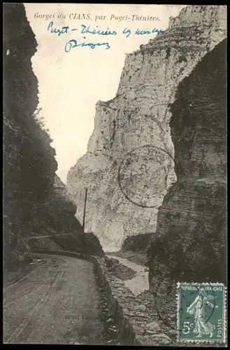 CPA Puget-Théniers Gorges du CIANS 1910