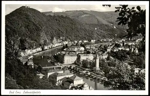 Ansichtskarte Bad Ems Panorama-Ansicht Blick Lahn aufwärts 1956