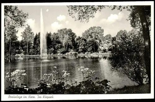 Ansichtskarte Braunlage Kurgarten, Kur-Anlagen Kurpark Wasserspiele 1956