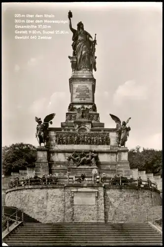 Rüdesheim (Rhein) National-Denkmal Niederwalddenkmal mit Baudaten 1960