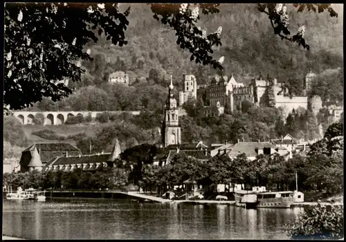 Ansichtskarte Heidelberg Stadtteilansicht Partie am Neckar 1960